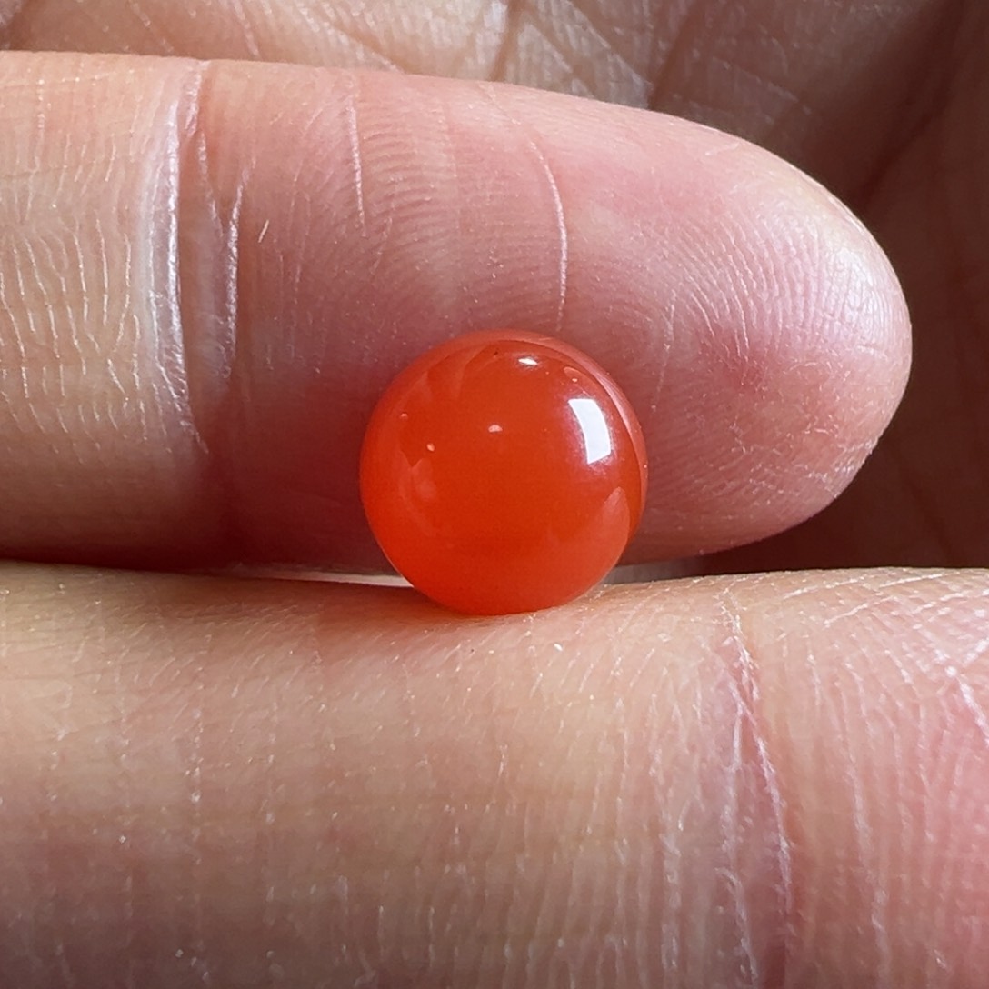 南红玛瑙圆珠7.718K金镶嵌
