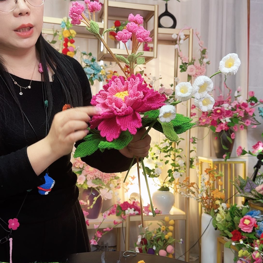 纯手工钩织手工钩织设计花束