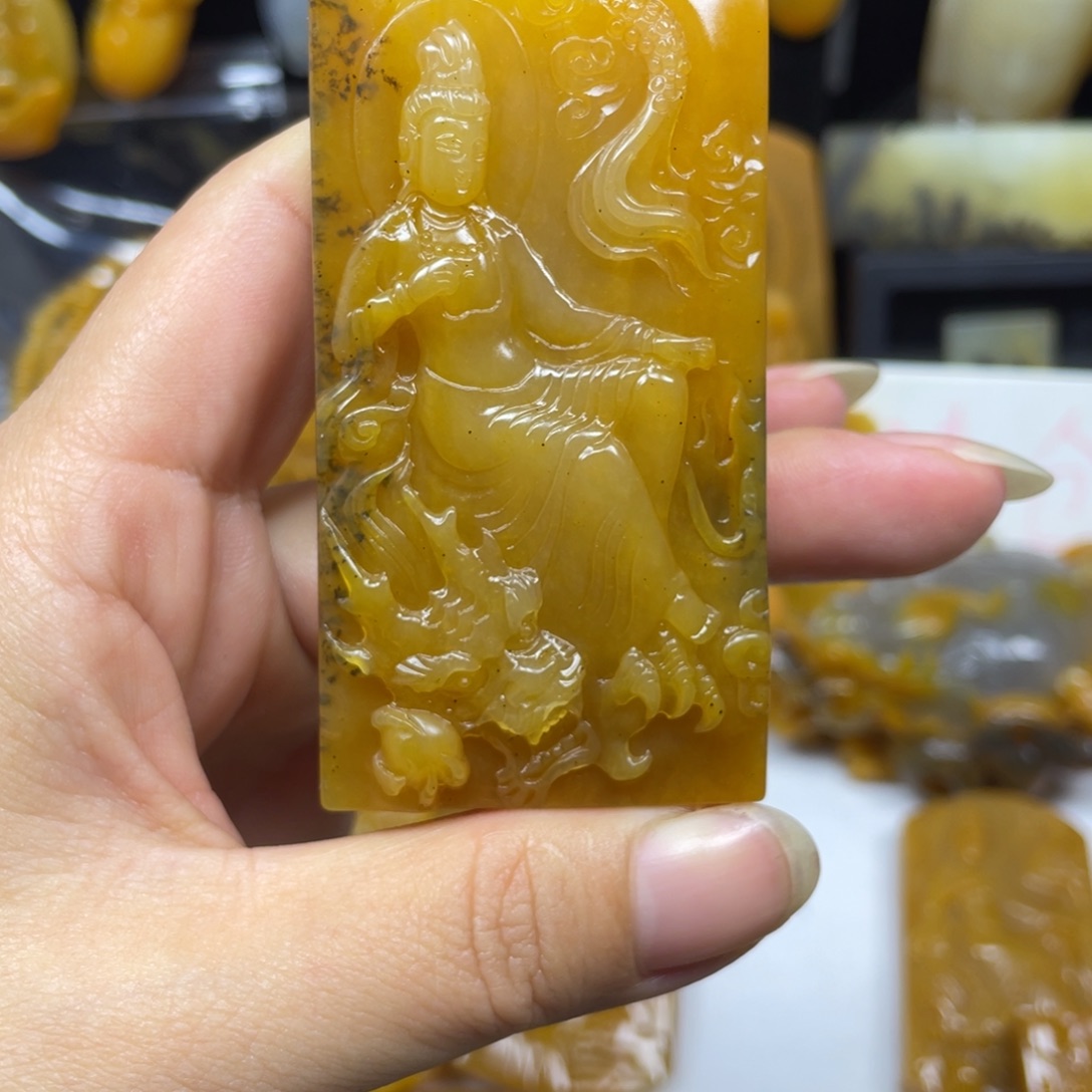 -***-石英质玉（黄龙玉）未镶嵌吊坠(不含链)