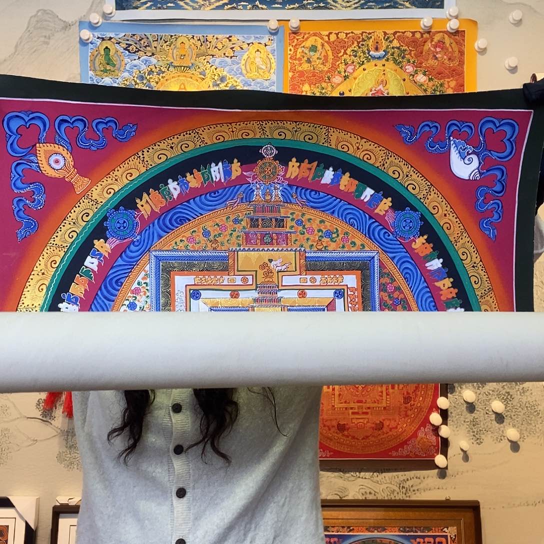 卷轴画纯手绘坛城唐卡50厘米左右