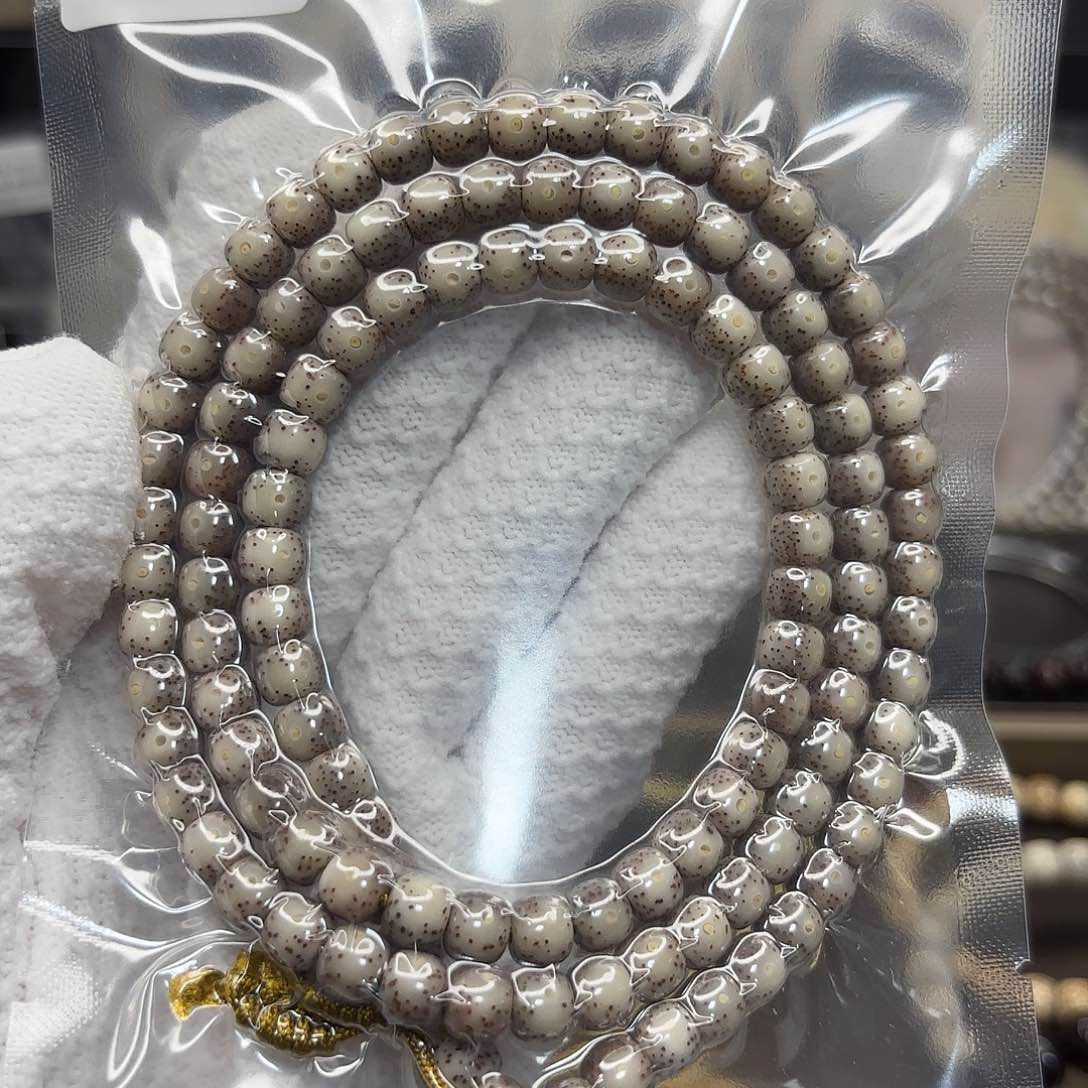 星月菩提吊坠同枝石玉粉冰7*6正月留白星细冰糖