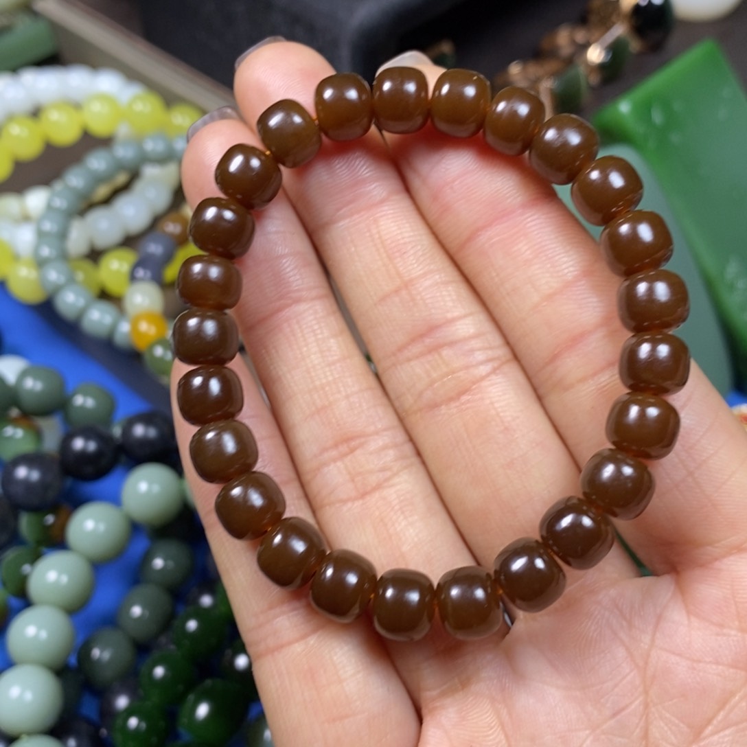 和田玉手串未镶嵌谢*