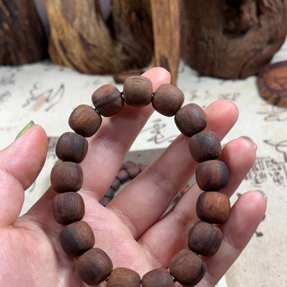 降真香手串/手链1314老型珠糖结黄油花珠