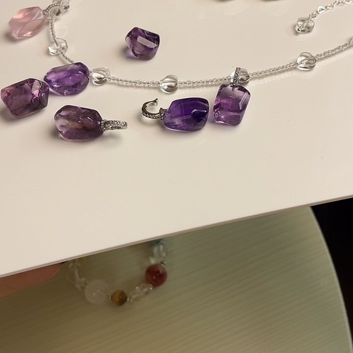 吊坠(不含链)未镶嵌紫晶项链紫超单颗