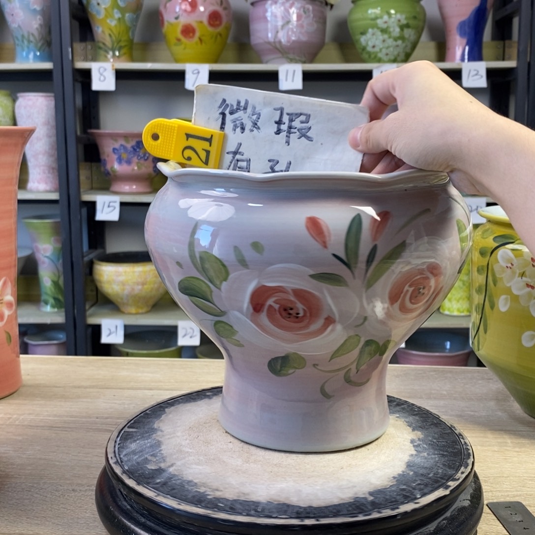 红***景德镇手绘陶瓷花盆