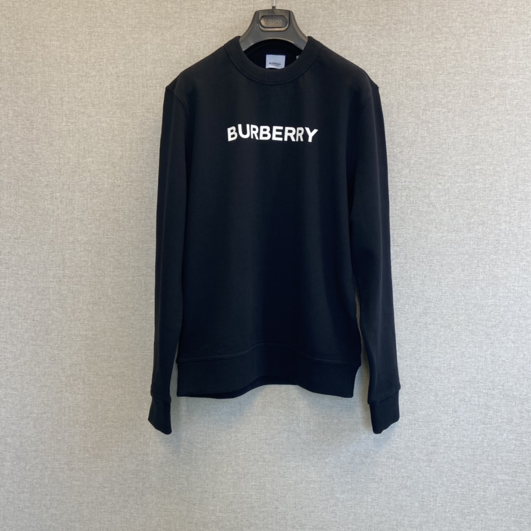 未使用 BURBERRY/博柏利 黑色 长袖毛巾圈卫衣 msw20105