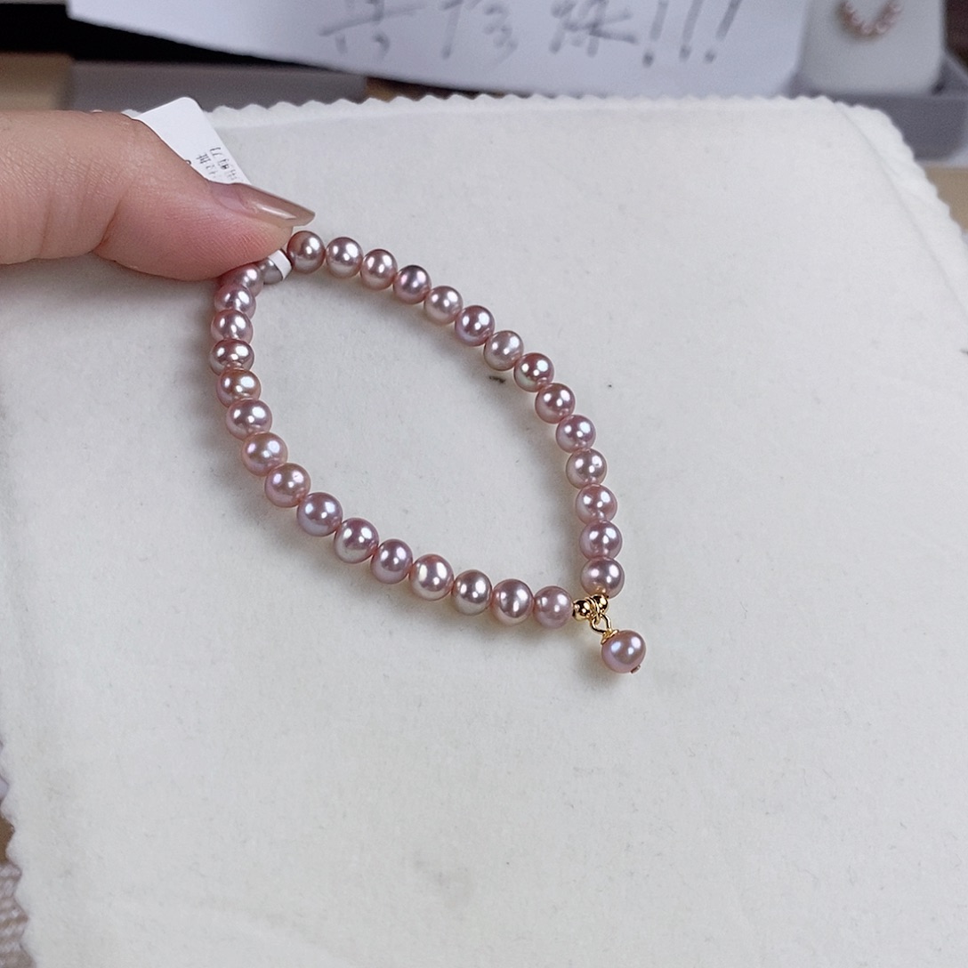 手绳银S925镶嵌淡水珍珠