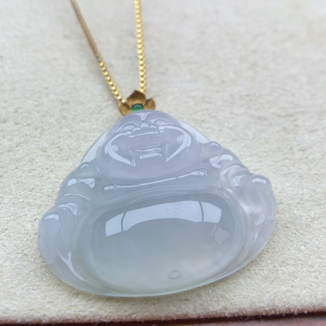 翡翠18K金镶嵌颈饰吊坠31