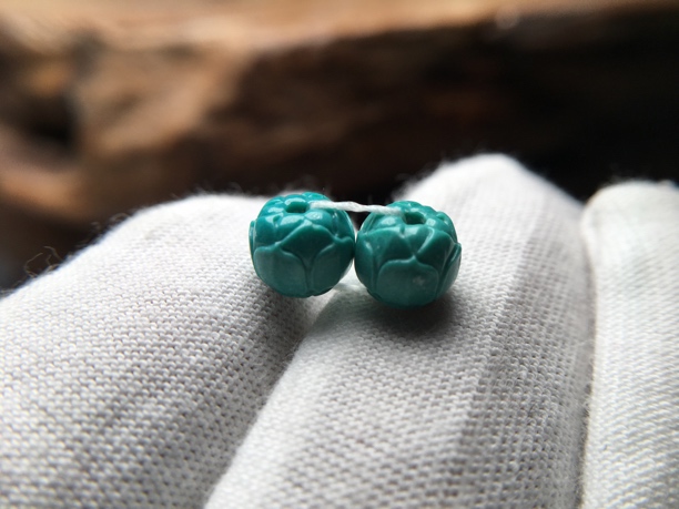 原矿绿松石珠子弟子珠锁骨珠配珠腰珠直径7.3