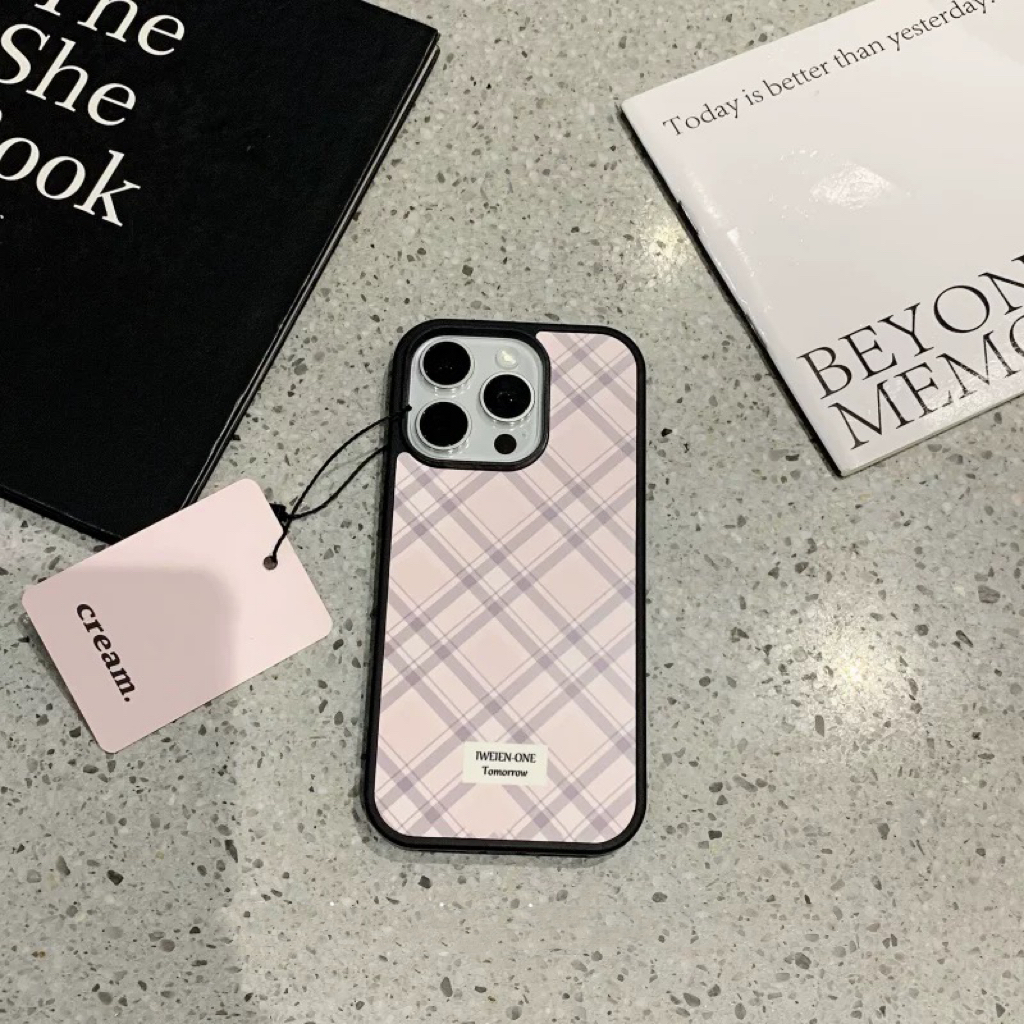 轻奢高级感菱格适用苹果17promax手机壳iPhone16玻璃15/13全包12