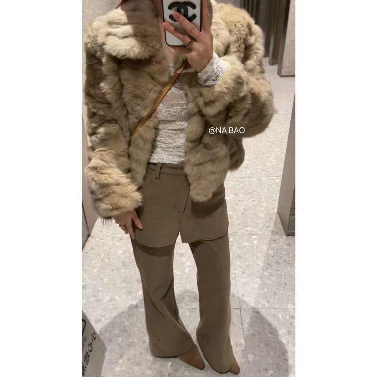 NABAO▶【新加色真兔毛皮云朵层层高工艺高端系列皮草外套】