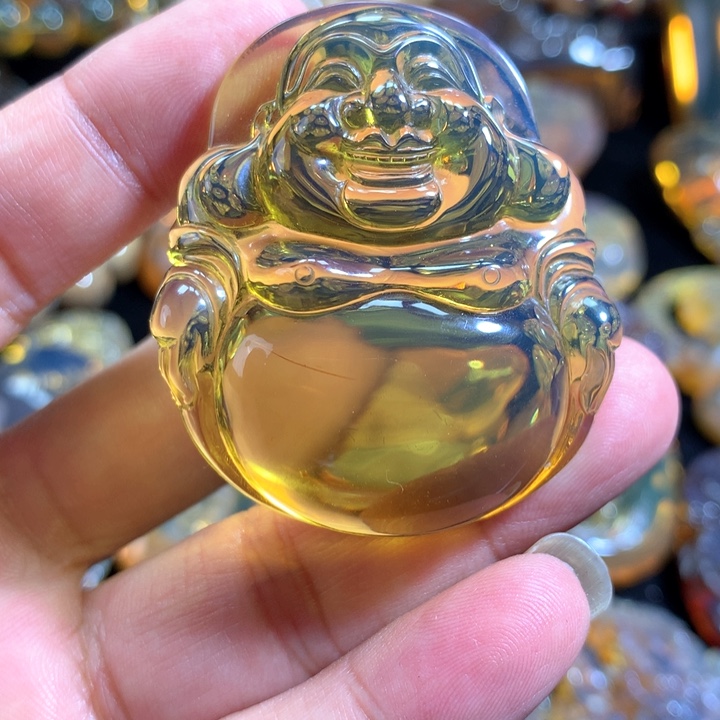 琥珀颈饰未镶嵌蓝珀佛公