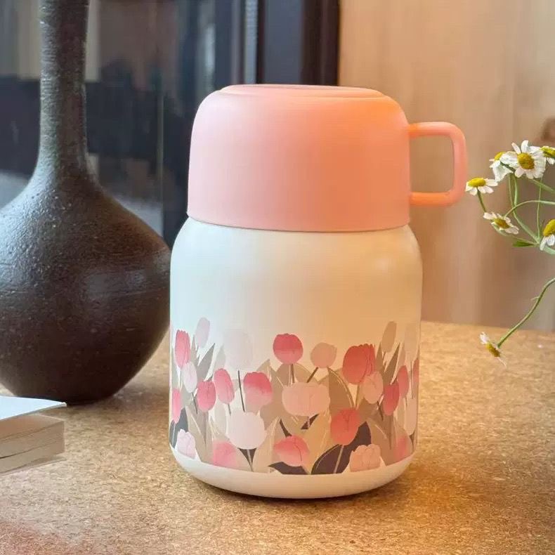 郁金香高档焖烧杯316不锈钢内胆大容量保温杯送304钢勺