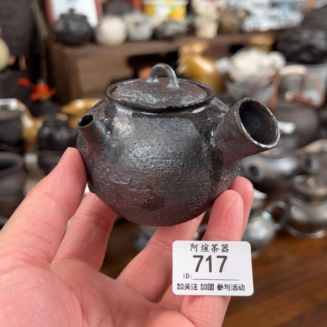 f***e717南蛮侘寂柴烧侧把壶