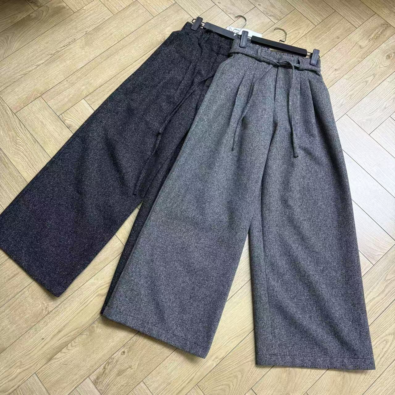 7208两色腰绳阔腿裤