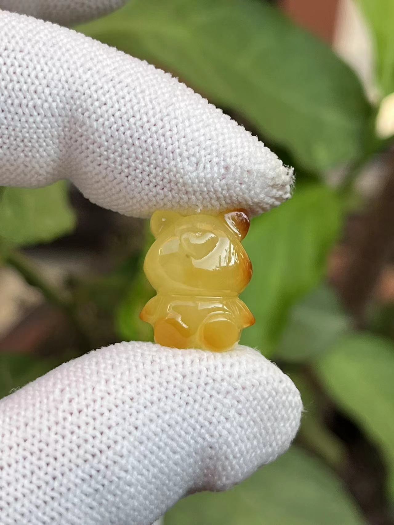 3057天然蜜蜡琥珀小熊13.6x17.4x11.7mm