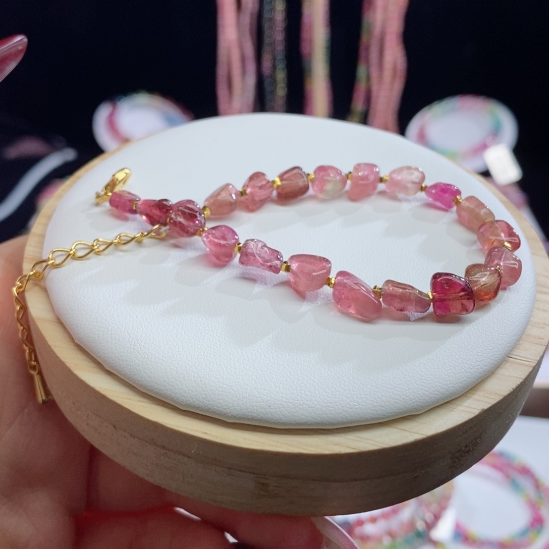 碧玺手链未镶嵌糖豆