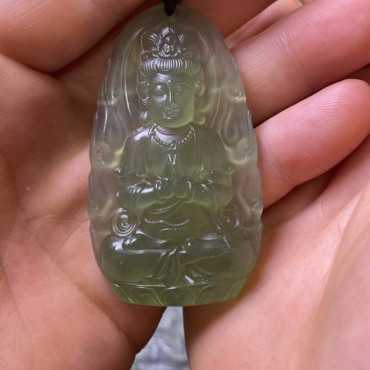 岫玉岫玉挂件未镶嵌温*