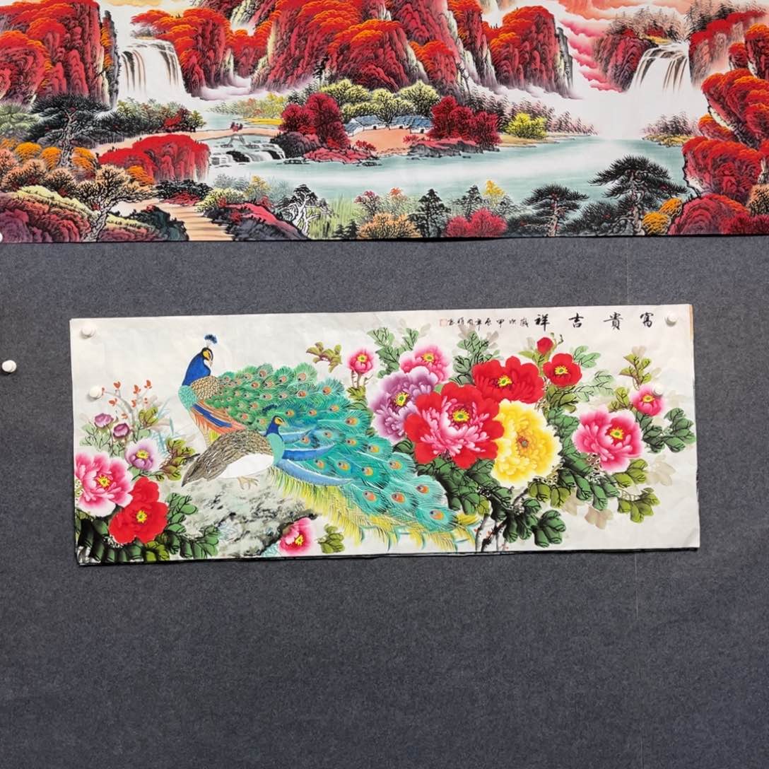 国画小六尺花鸟一幅