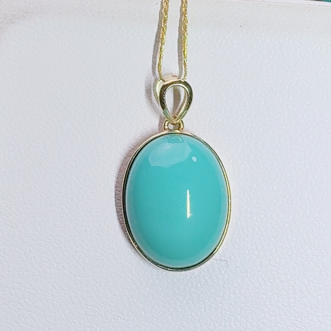 绿松石18K金镶嵌珠宝奇石