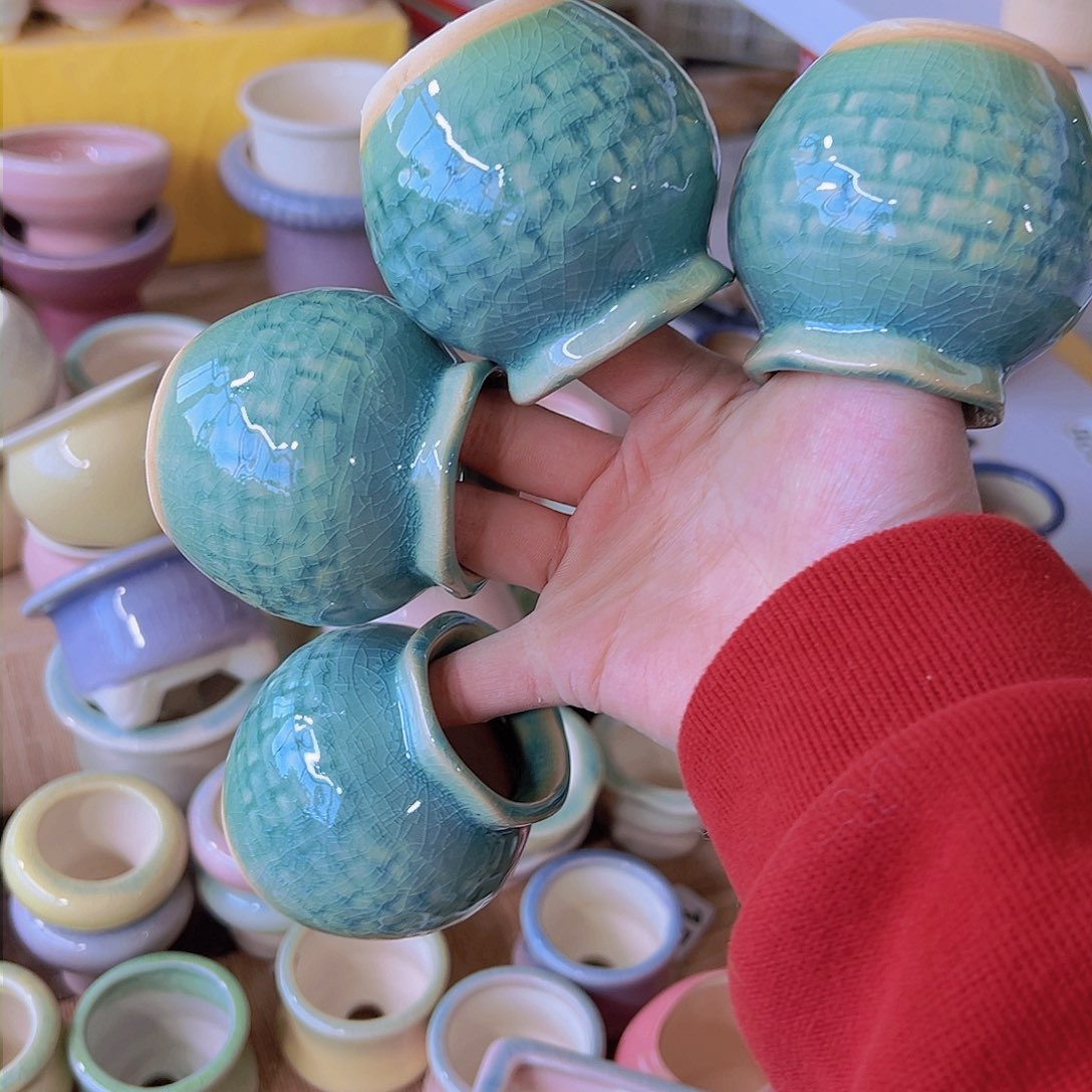 红陶陶瓷花盆满12包邮