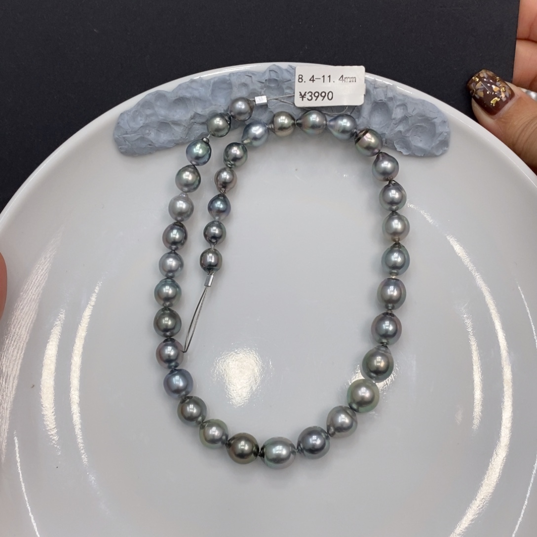 夜***@未镶嵌海水珍珠大溪地大溪地满串8.4-11.4mm 利