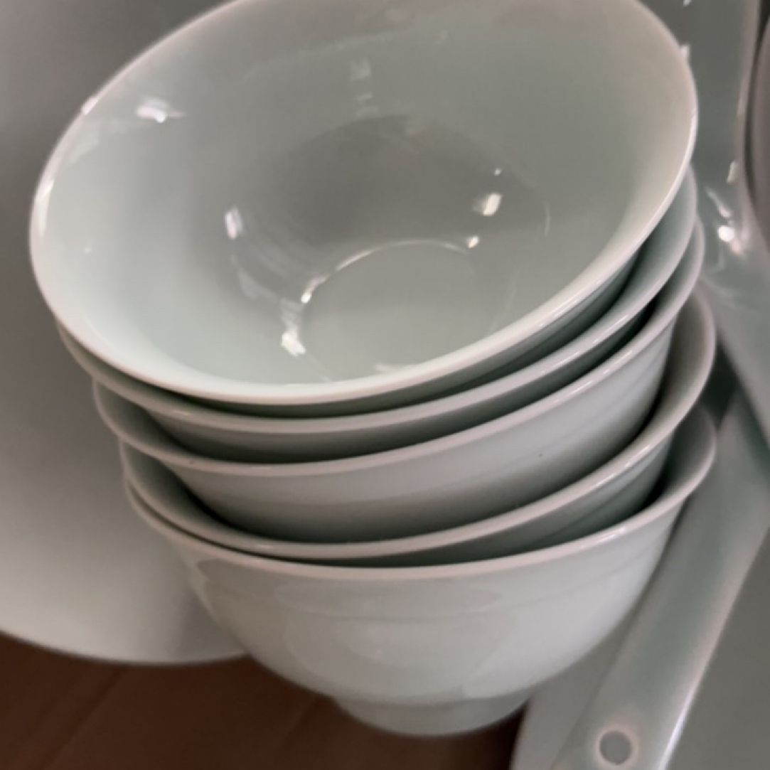 4.75英寸影青米饭碗6只微瑕