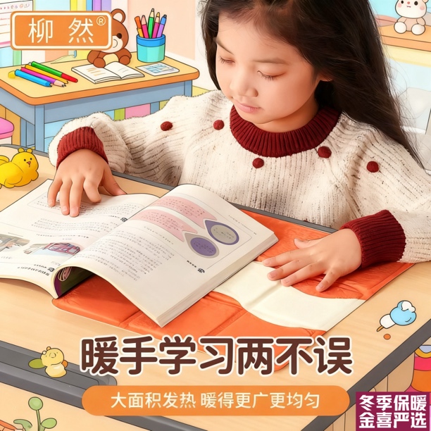 暖手学习学生办公室暖手垫｜自发热坐垫｜加热桌垫暖手宝脚底垫暖