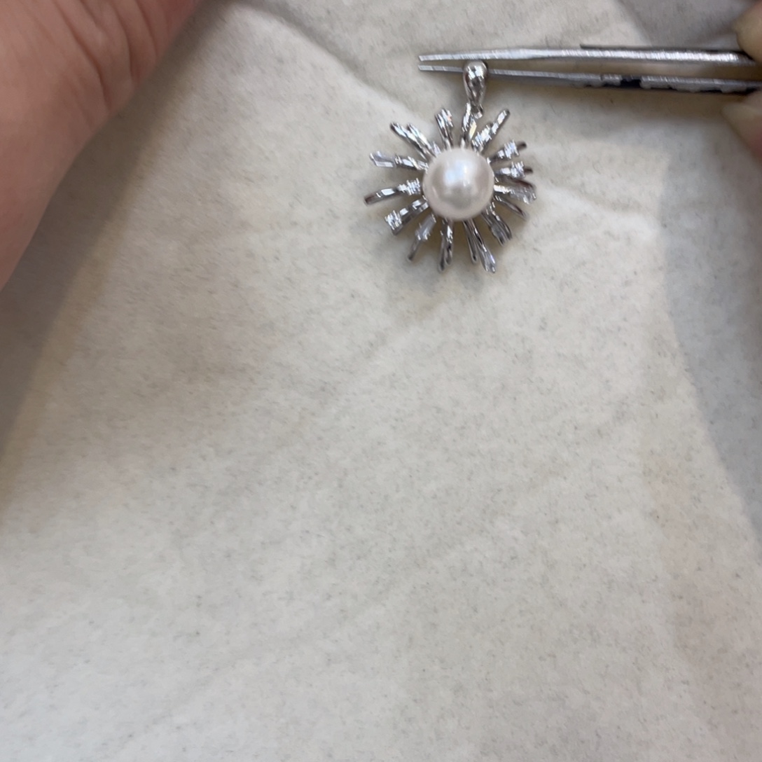 海水珍珠吊坠(不含链)银S925镶嵌