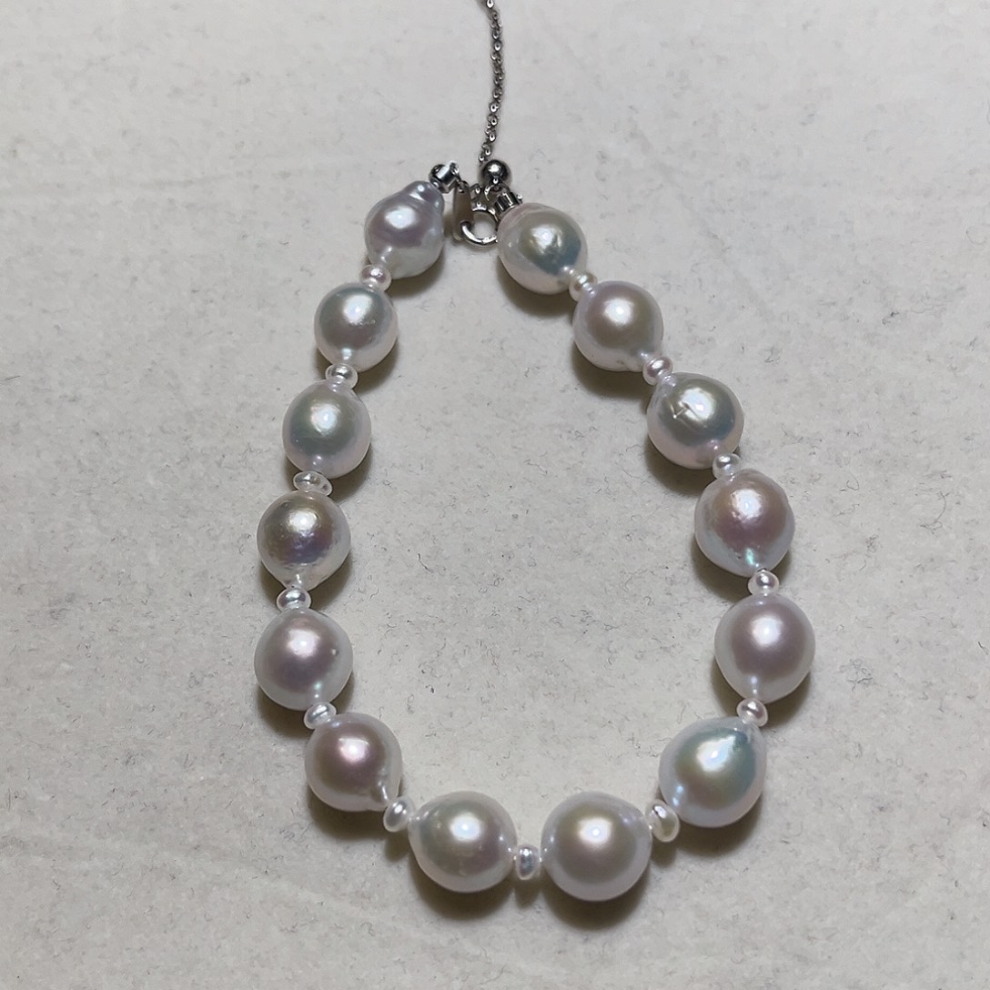 淡水珍珠手绳银S925镶嵌