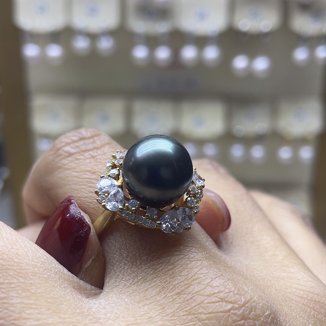 海水珍珠戒指银S925镶嵌