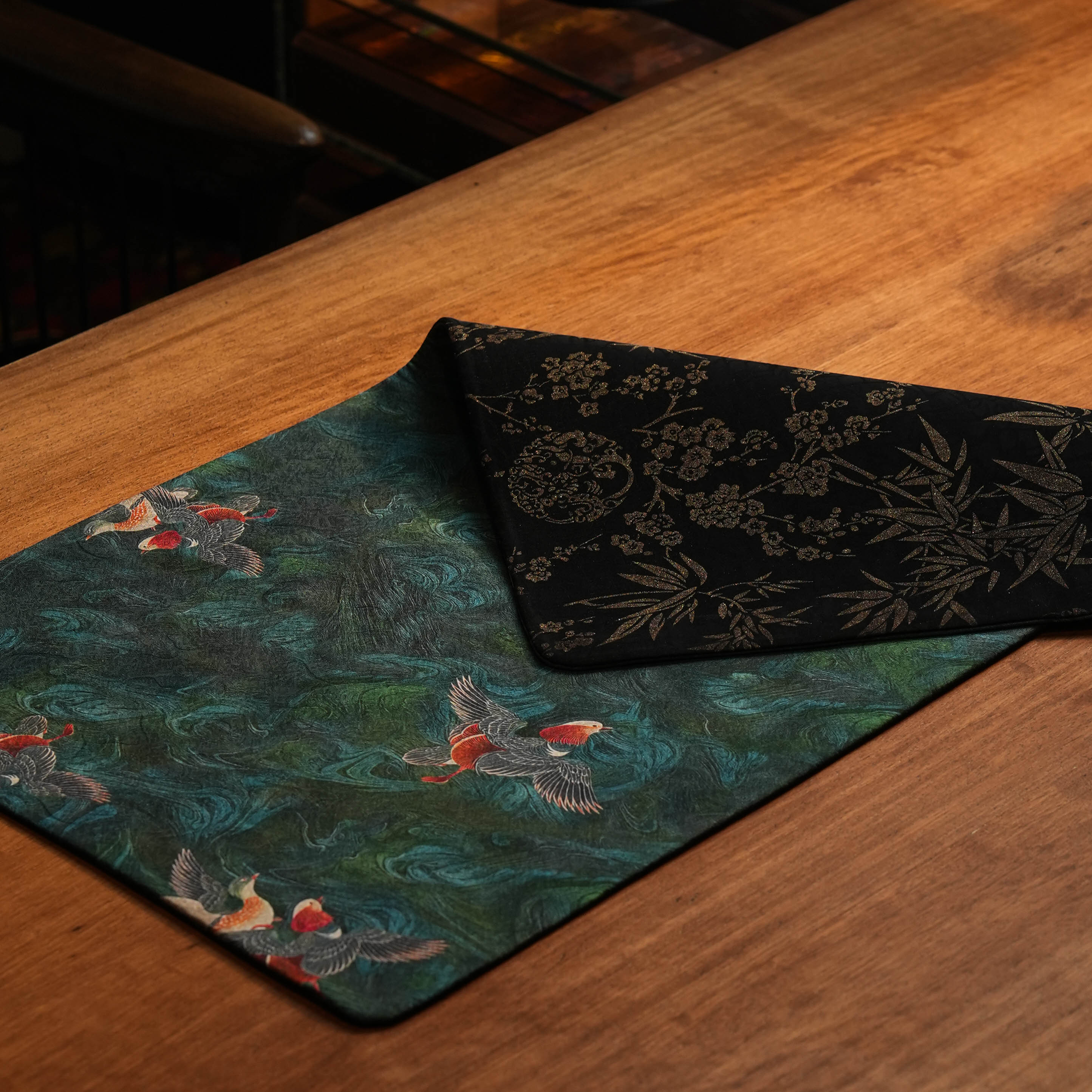 JD0925-绿色鸳鸯茶席（65*35）