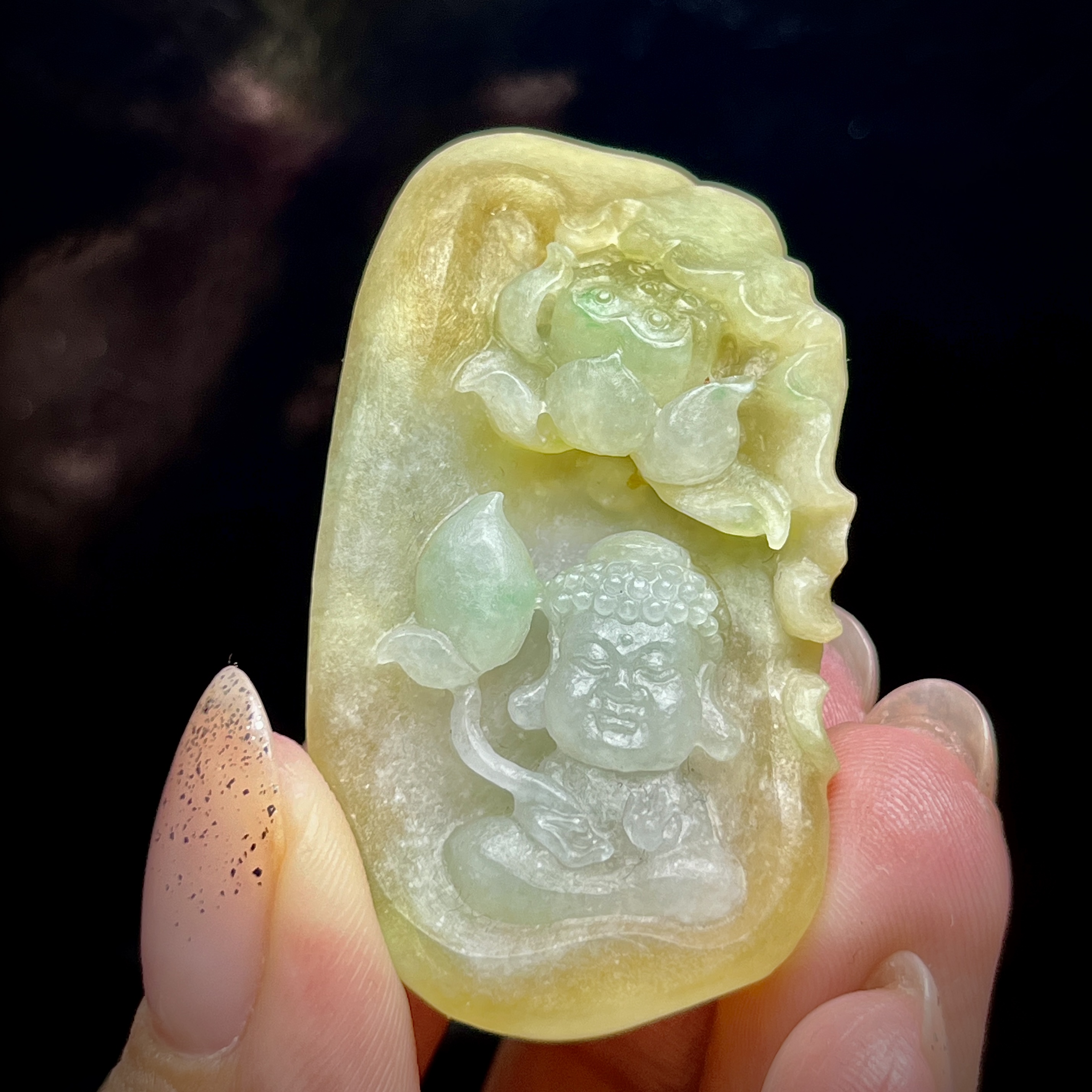 已结缘缅甸翡翠A货，宝宝佛观音