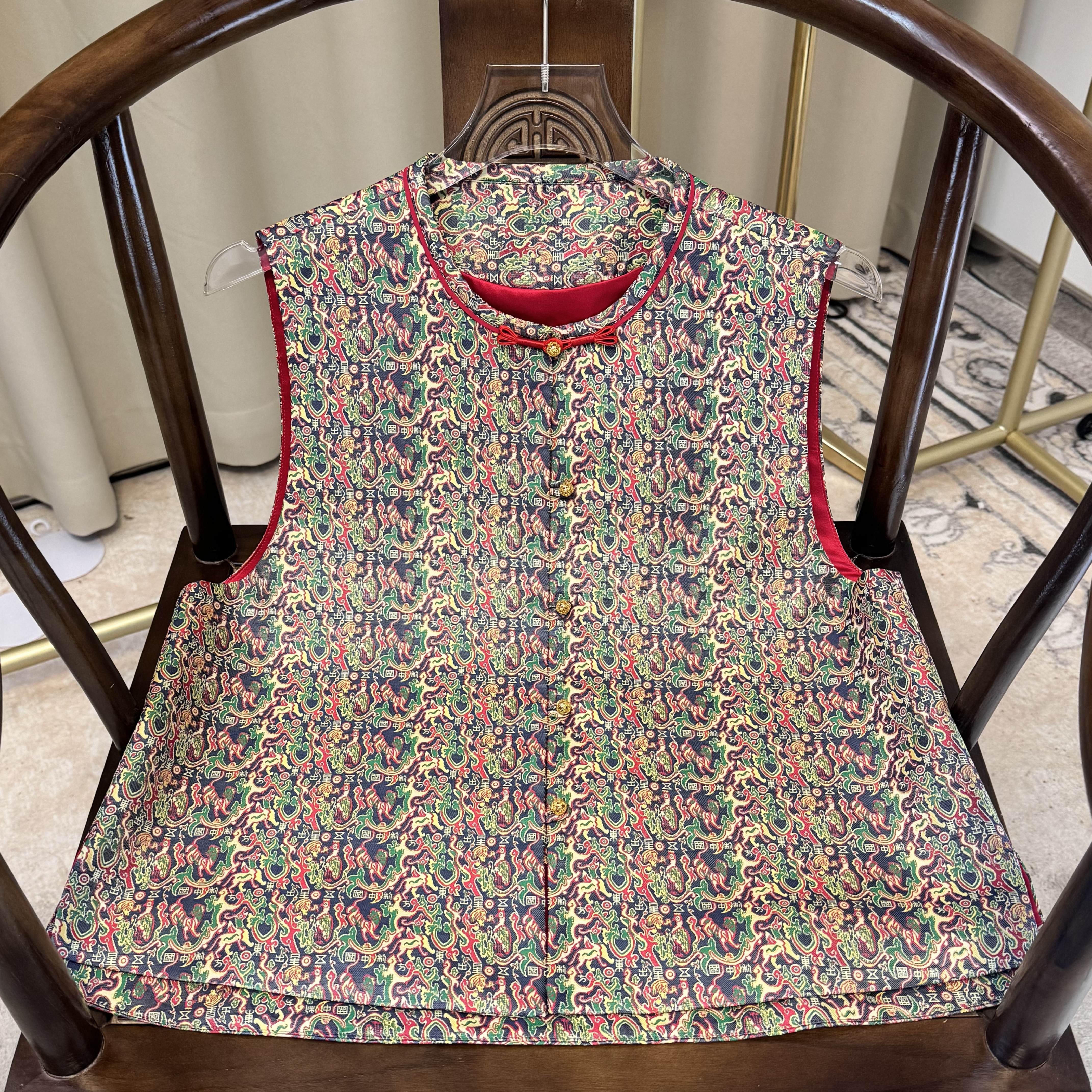 【五星出东方】上久楷新中式新国风宋锦马甲百搭清新时尚潮气质