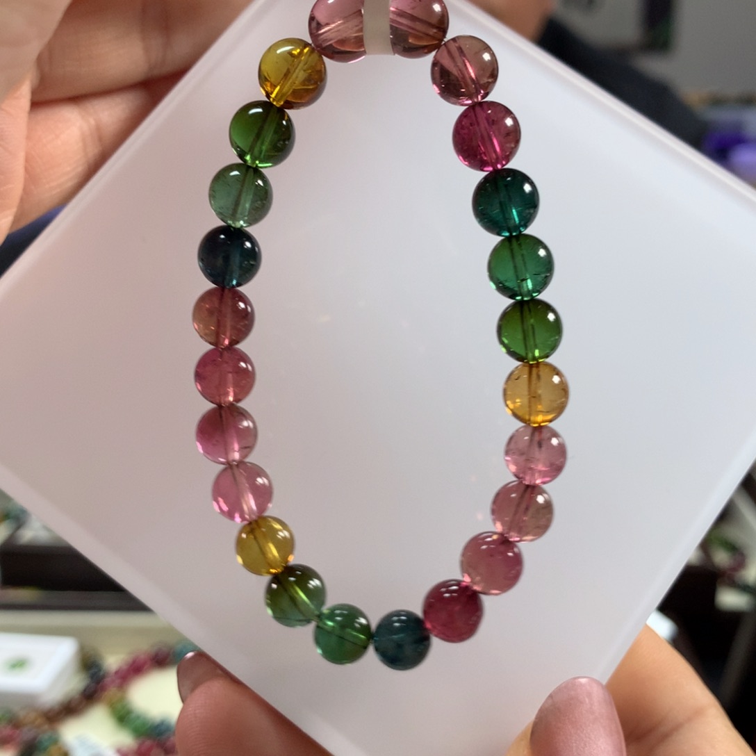 碧玺手链未镶嵌7:8毫米左右