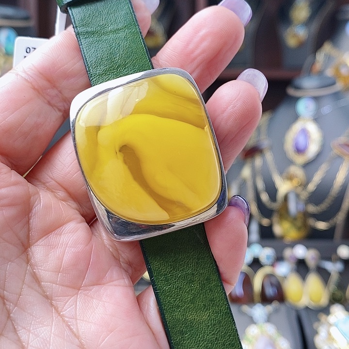 琥珀手链银S925镶嵌手表款