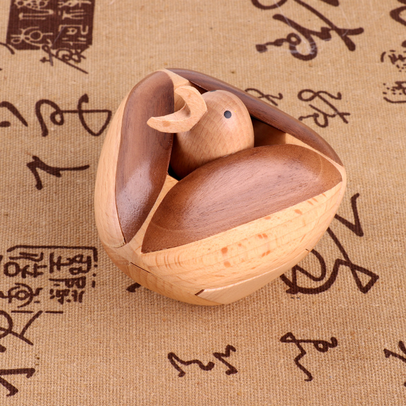 木质创意孔明锁鲁班锁办公室摆件饰品拼装工艺品生日礼物