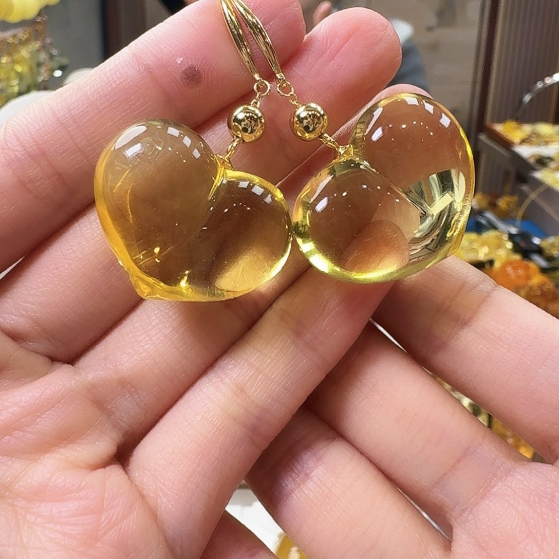琥珀未镶嵌颈饰耳坠
