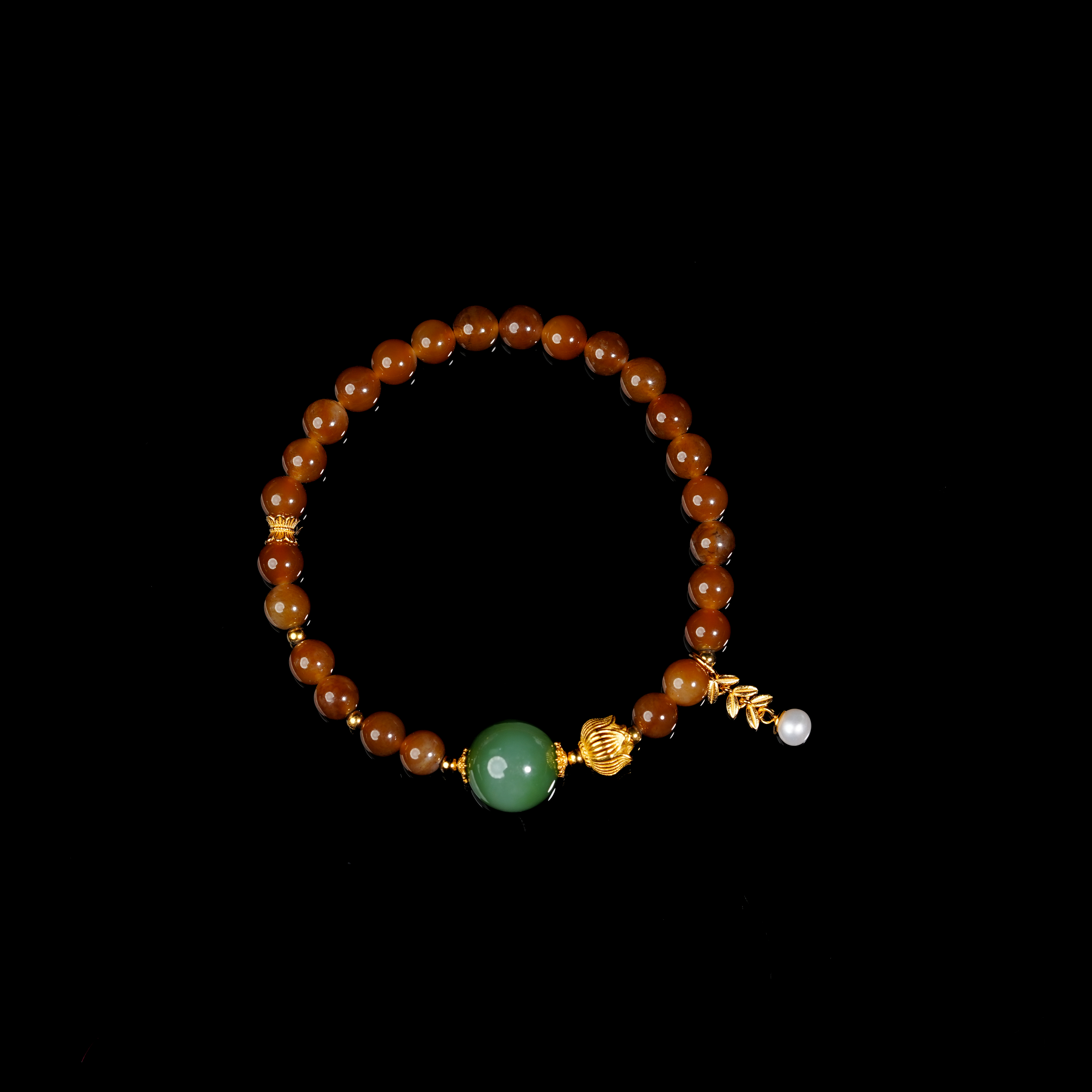 【小涵专属】s925和田玉糖玉搭碧玉手串 多样性发一 5-11mm