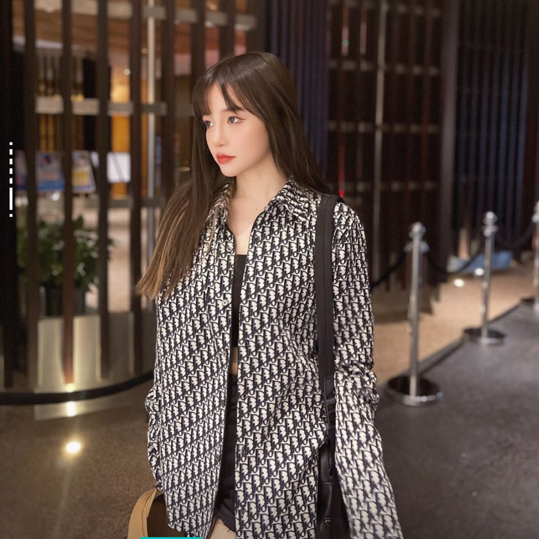 99新 DIOR/迪奥  Dior 迪奥 棉 老花满印衬衫 xxs码 