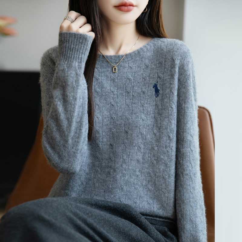 【开心奢品】【一线成衣】扭花小标针织衫毛衣内搭-251