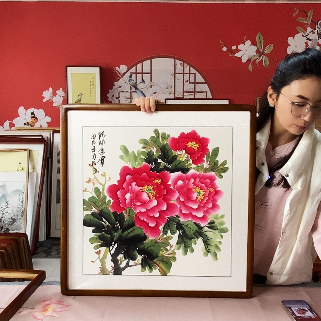 国画手写手绘国画作品62✖️62
