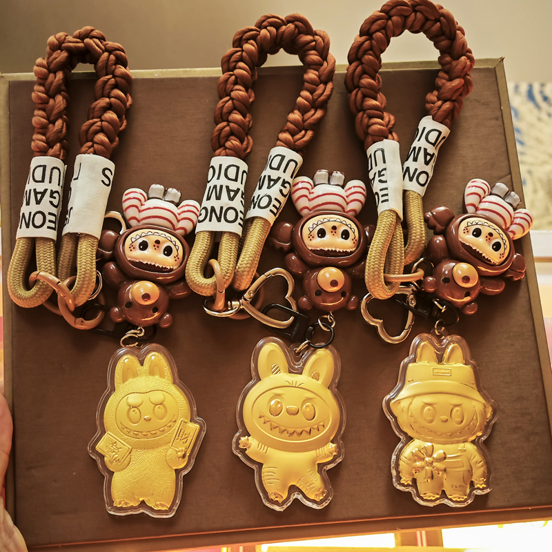 含金工艺品布布挂件 KT猫手机包包挂件 可爱卡通金片  情人节礼物