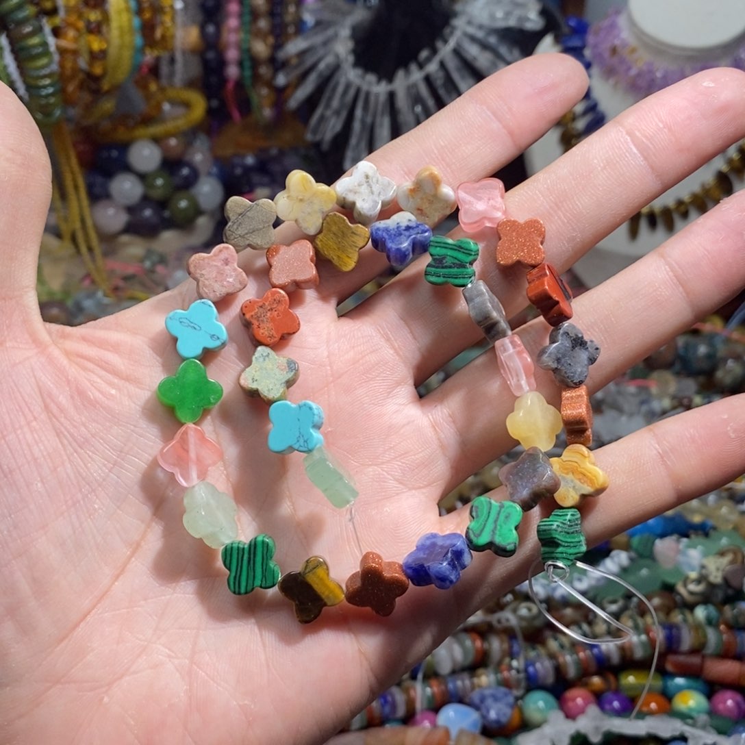 未镶嵌，多宝四叶草12mm，石英质玉