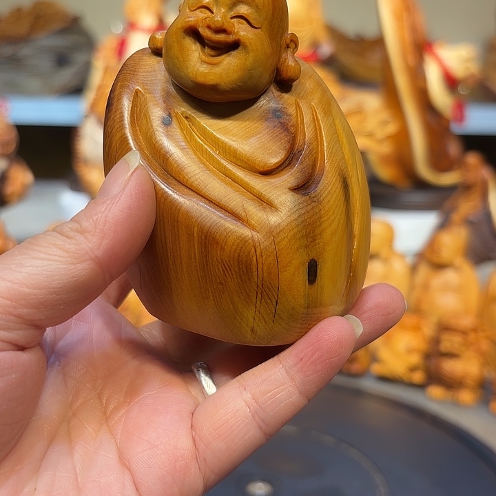 柏木太行崖柏弥勒佛