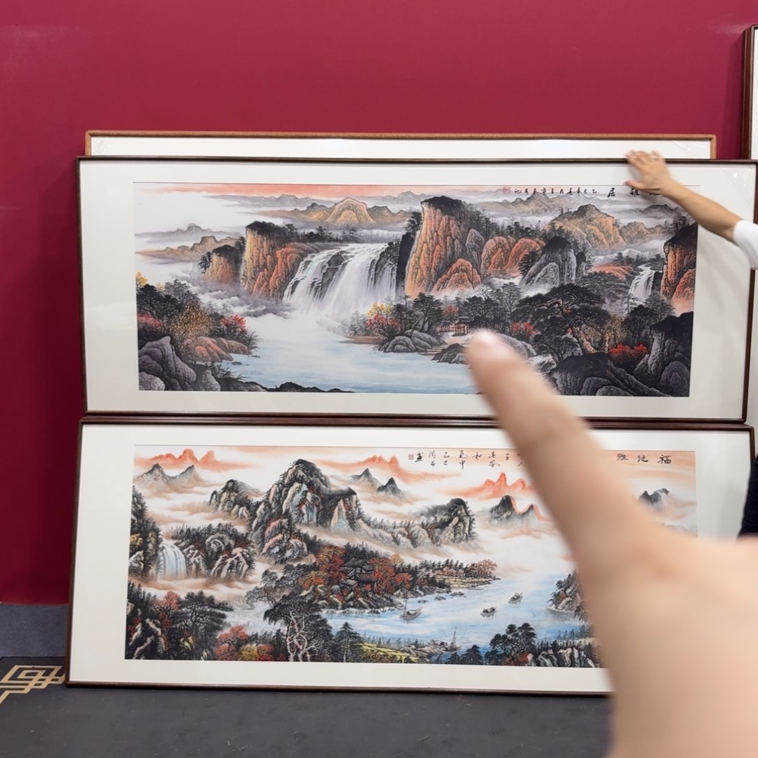 国画带框绘画210/80尺寸