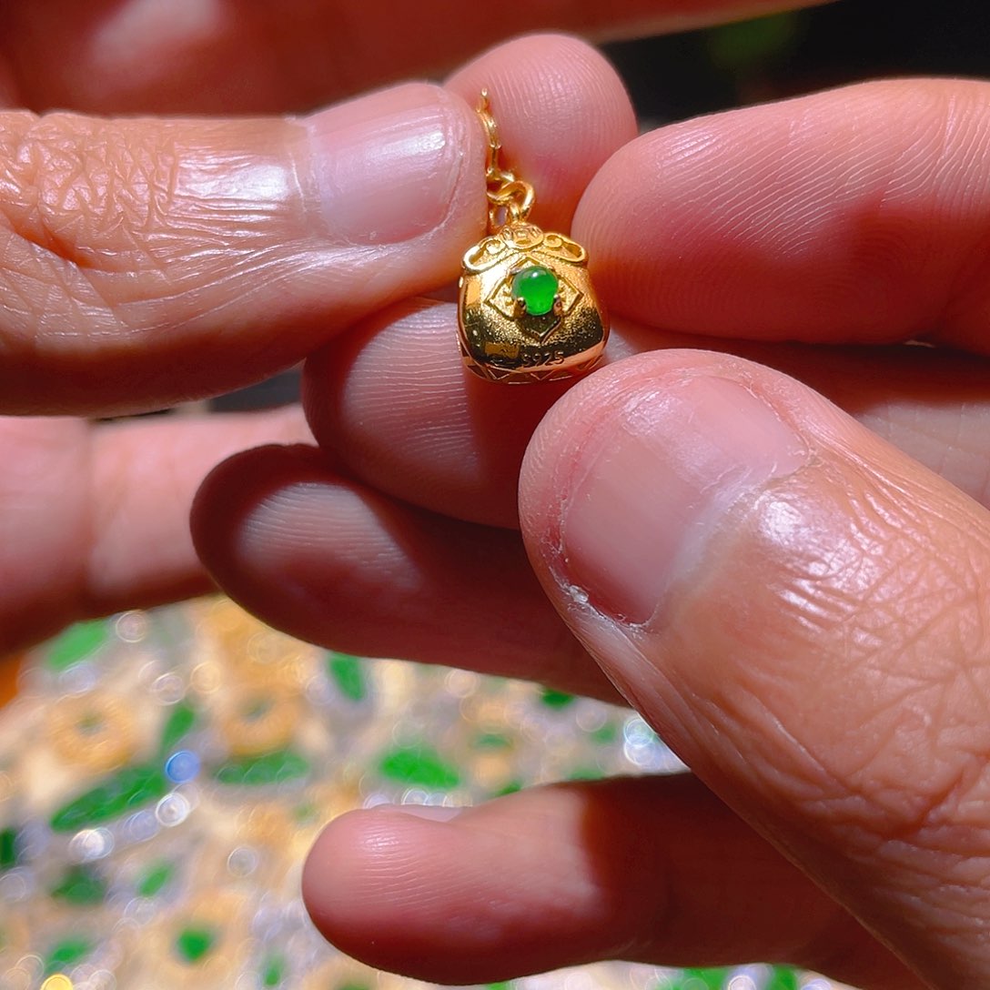 翡翠吊坠(不含链)银S925镶嵌