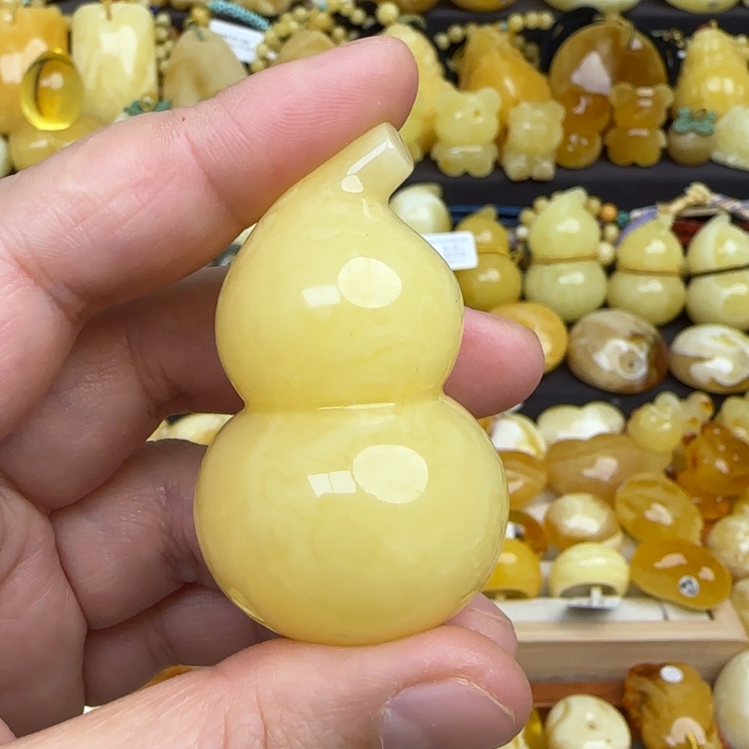 蜜蜡吊坠(不含链)未镶嵌天然满蜡蜜蜡葫芦吊坠