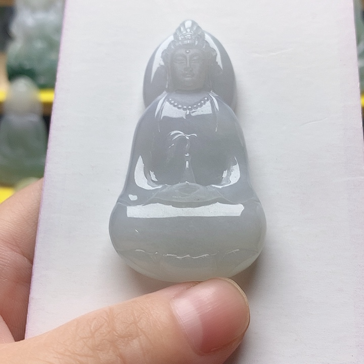 翡翠未镶嵌吊坠(不含链)素衣观音