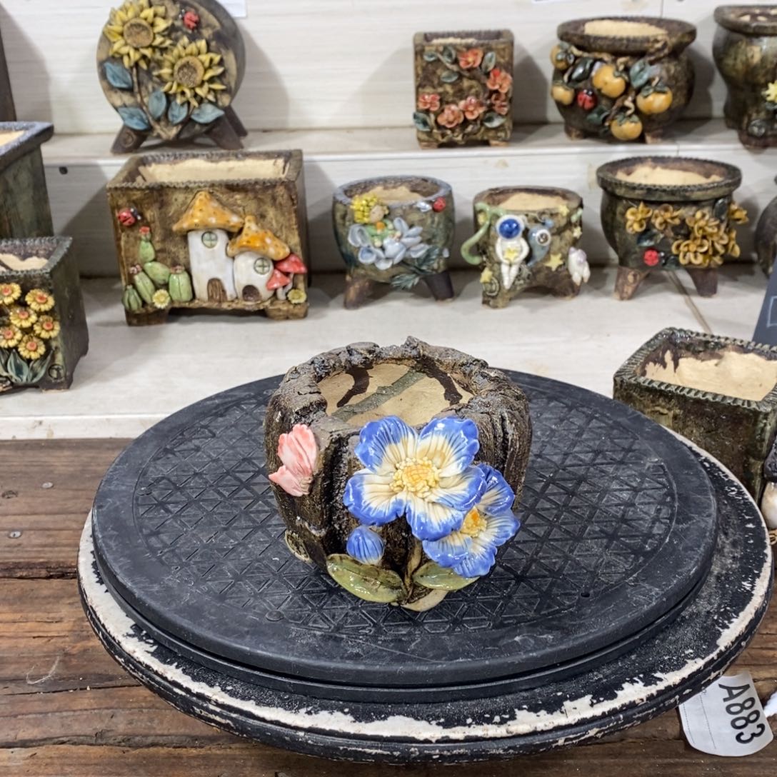 红陶青藤花器多肉花盆